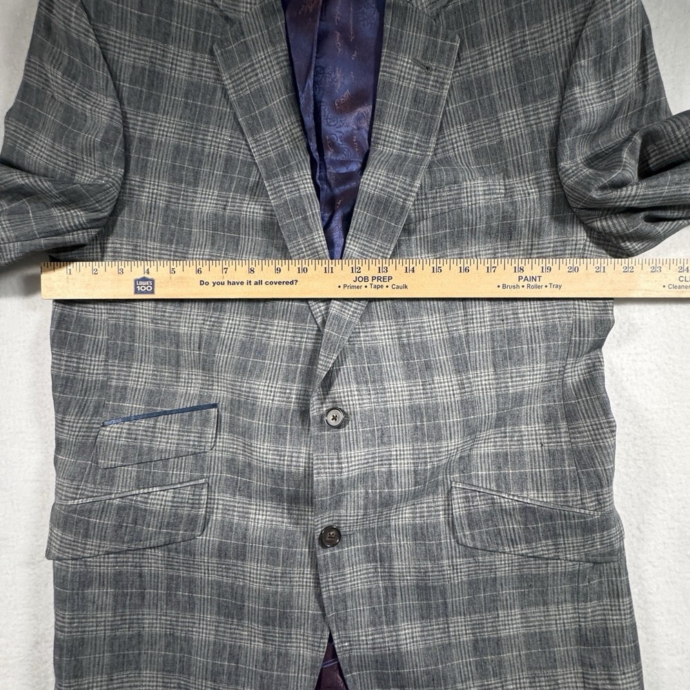 Ted Baker London‎ Endurance Linen Sport Coat Men's 44R Gray Plaid Jeff SPJ Lined - Picture 7 of 9